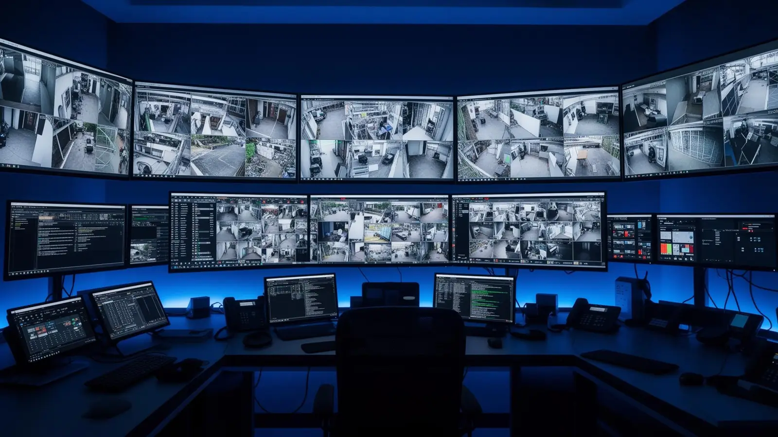 Central de monitoramento de câmeras de segurança da Tecnotronic em Uberaba